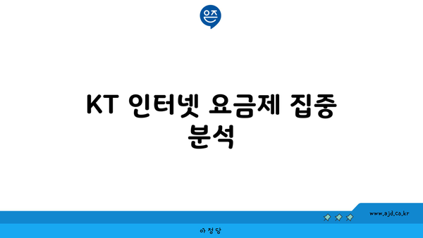 KT 인터넷 요금제 집중 분석