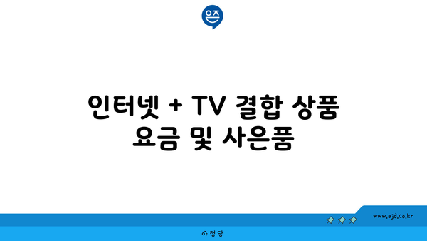 인터넷 + TV 결합 상품 요금 및 사은품