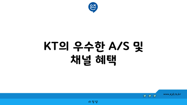 KT의 우수한 A/S 및 채널 혜택