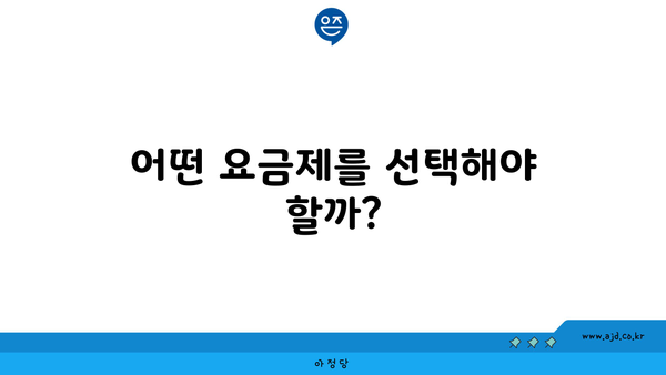 어떤 요금제를 선택해야 할까?