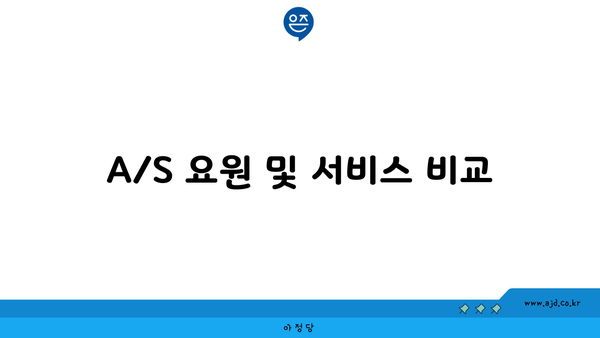 A/S 요원 및 서비스 비교