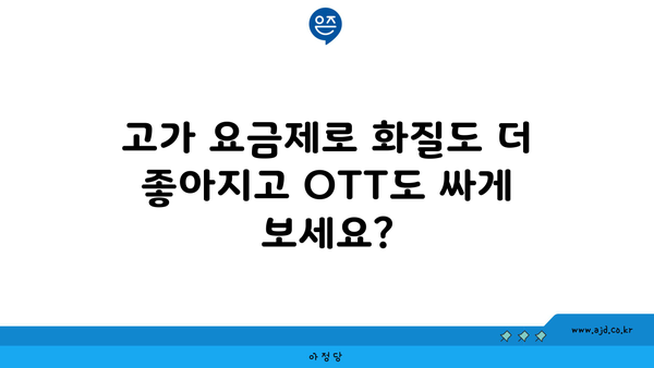 고가 요금제로 화질도 더 좋아지고 OTT도 싸게 보세요?