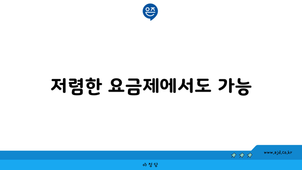 저렴한 요금제에서도 가능