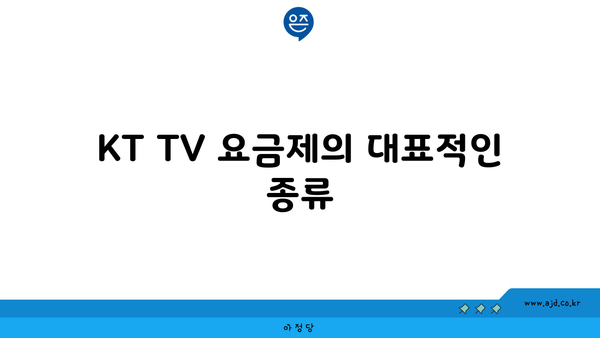 KT TV 요금제의 대표적인 종류