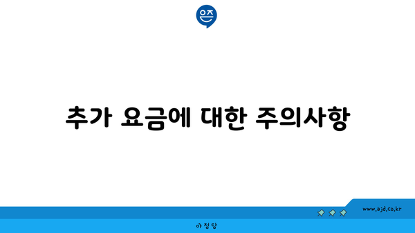 추가 요금에 대한 주의사항