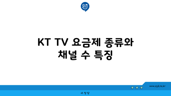 KT TV 요금제 종류와 채널 수 특징