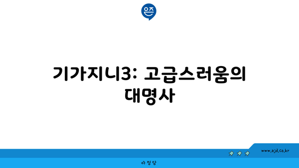 기가지니3: 고급스러움의 대명사