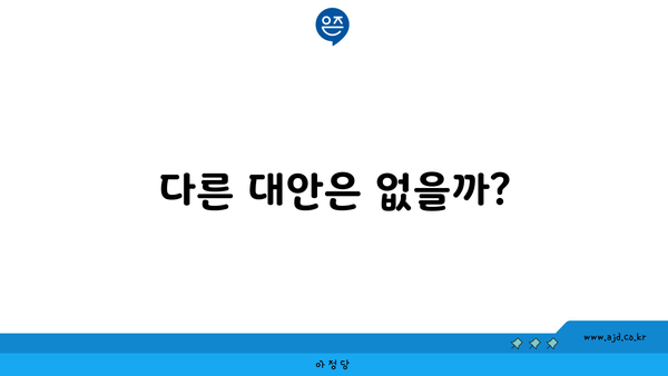 다른 대안은 없을까?