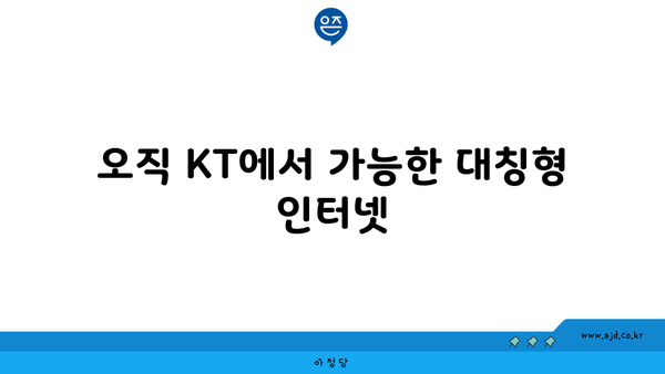 오직 KT에서 가능한 대칭형 인터넷