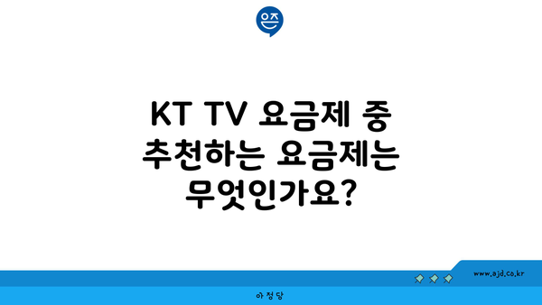 KT TV 요금제 중 추천하는 요금제는 무엇인가요?