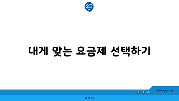 내게 맞는 요금제 선택하기