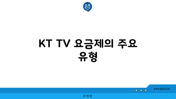 KT TV 요금제의 주요 유형