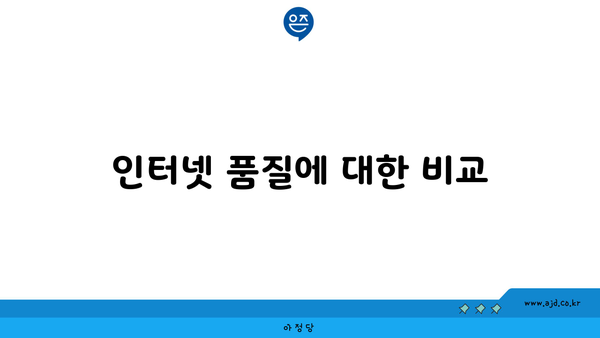 인터넷 품질에 대한 비교