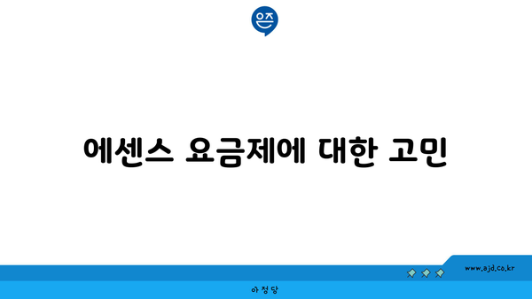 에센스 요금제에 대한 고민