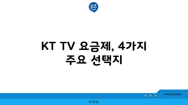 KT TV 요금제, 4가지 주요 선택지