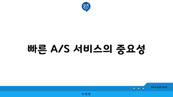 빠른 A/S 서비스의 중요성