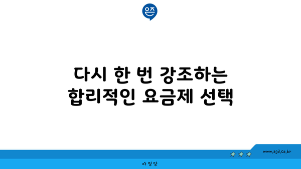 다시 한 번 강조하는 합리적인 요금제 선택