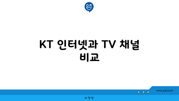 KT 인터넷과 TV 채널 비교