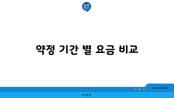 약정 기간 별 요금 비교