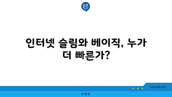 인터넷 슬림와 베이직, 누가 더 빠른가?