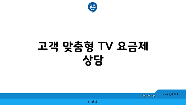 고객 맞춤형 TV 요금제 상담