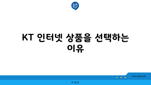 KT 인터넷 상품을 선택하는 이유