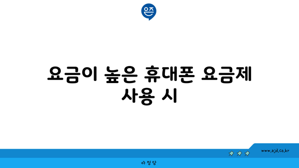 요금이 높은 휴대폰 요금제 사용 시