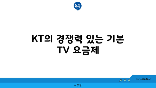 KT의 경쟁력 있는 기본 TV 요금제