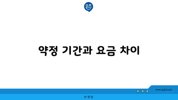 약정 기간과 요금 차이