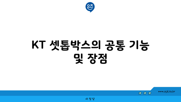 KT 셋톱박스의 공통 기능 및 장점