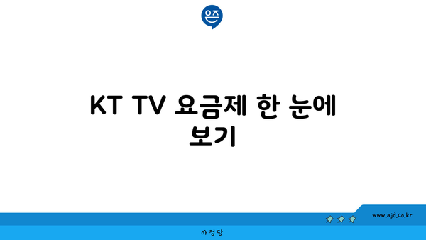 KT TV 요금제 한 눈에 보기