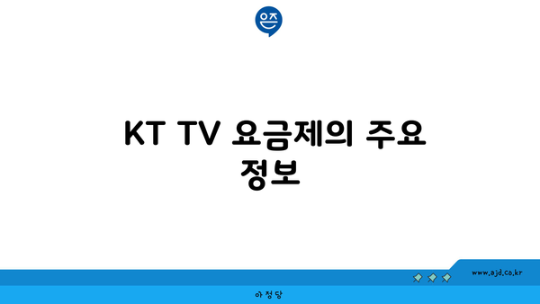  KT TV 요금제의 주요 정보 