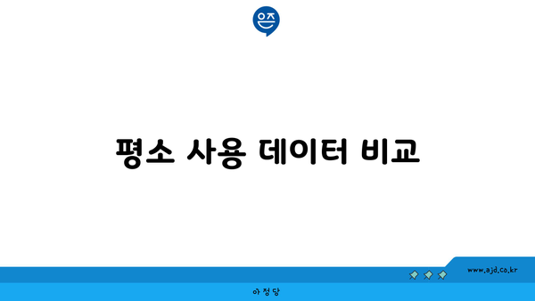 평소 사용 데이터 비교