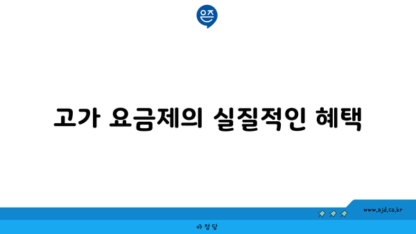 고가 요금제의 실질적인 혜택