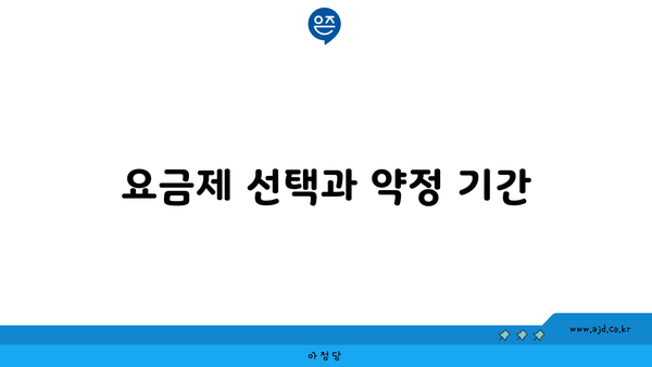 요금제 선택과 약정 기간