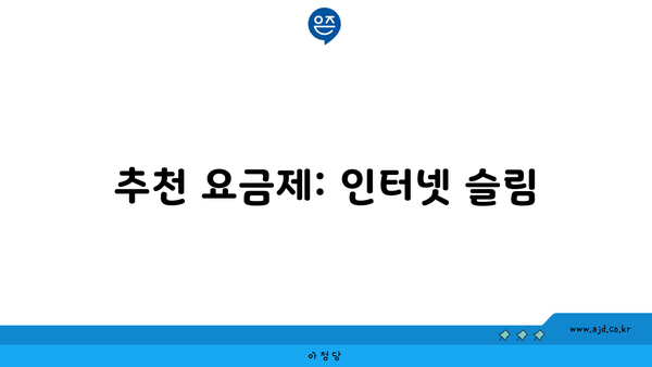 추천 요금제: 인터넷 슬림