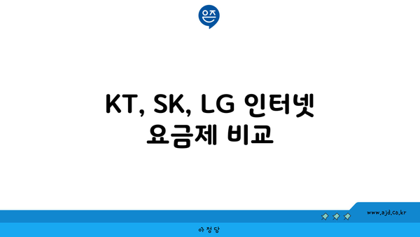 KT, SK, LG 인터넷 요금제 비교