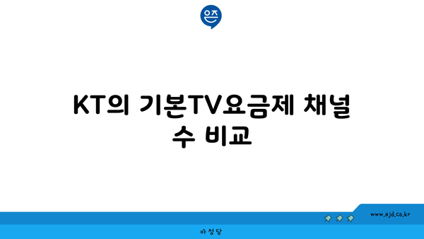 KT의 기본TV요금제 채널 수 비교