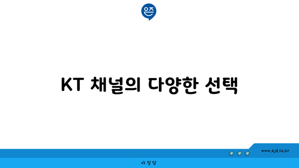 KT 채널의 다양한 선택