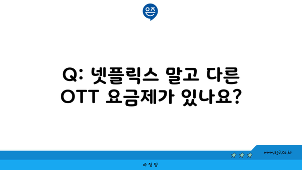 Q: 넷플릭스 말고 다른 OTT 요금제가 있나요?