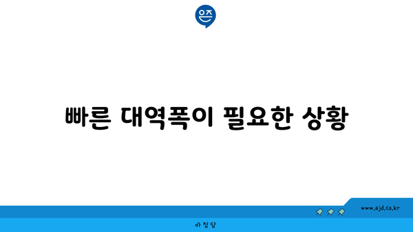 빠른 대역폭이 필요한 상황