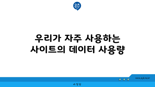 우리가 자주 사용하는 사이트의 데이터 사용량