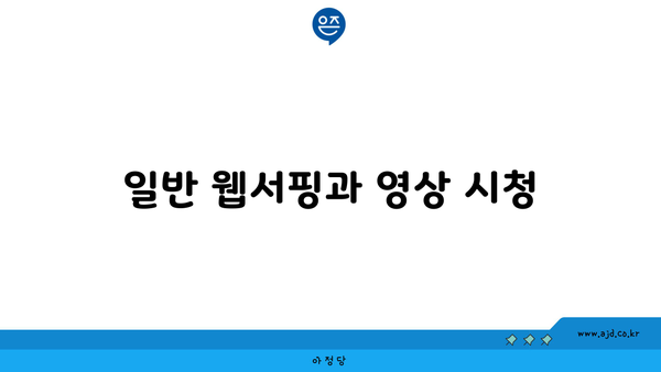 일반 웹서핑과 영상 시청