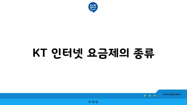 KT 인터넷 요금제의 종류