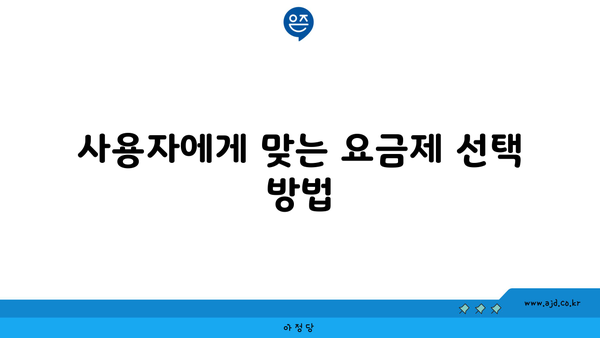 사용자에게 맞는 요금제 선택 방법