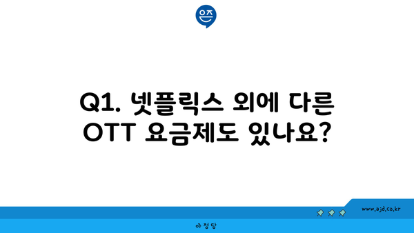 Q1. 넷플릭스 외에 다른 OTT 요금제도 있나요?