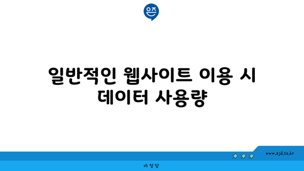 일반적인 웹사이트 이용 시 데이터 사용량