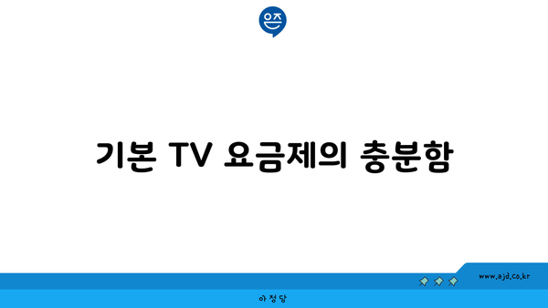 기본 TV 요금제의 충분함