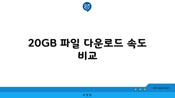 20GB 파일 다운로드 속도 비교