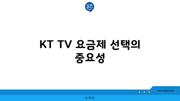 KT TV 요금제 선택의 중요성